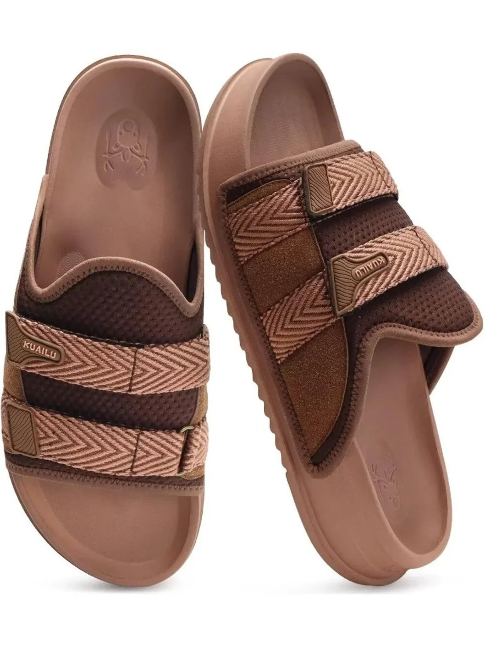 Men Dark Brown Orthotic Arch Support Fabric Ultra Soft Comfort Fit Slipper Shoes